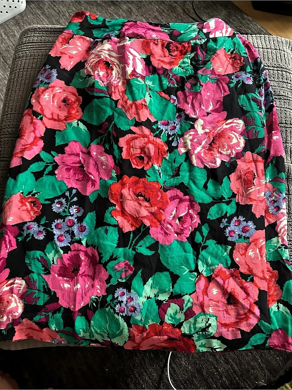 Carol Little Floral Mini Skirt Green & Pink Size 8